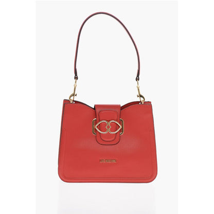 LOVE Faux Leather Shoulder Bag with Golden Hearts