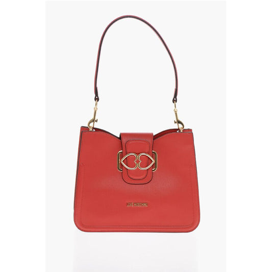 LOVE Faux Leather Shoulder Bag with Golden Hearts