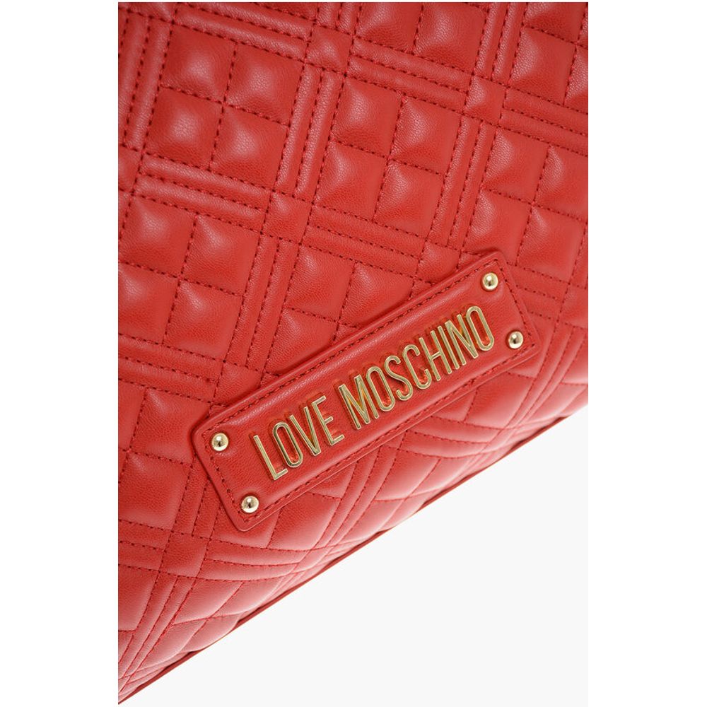 LOVE Quilted Tote Bag with Golden Chain