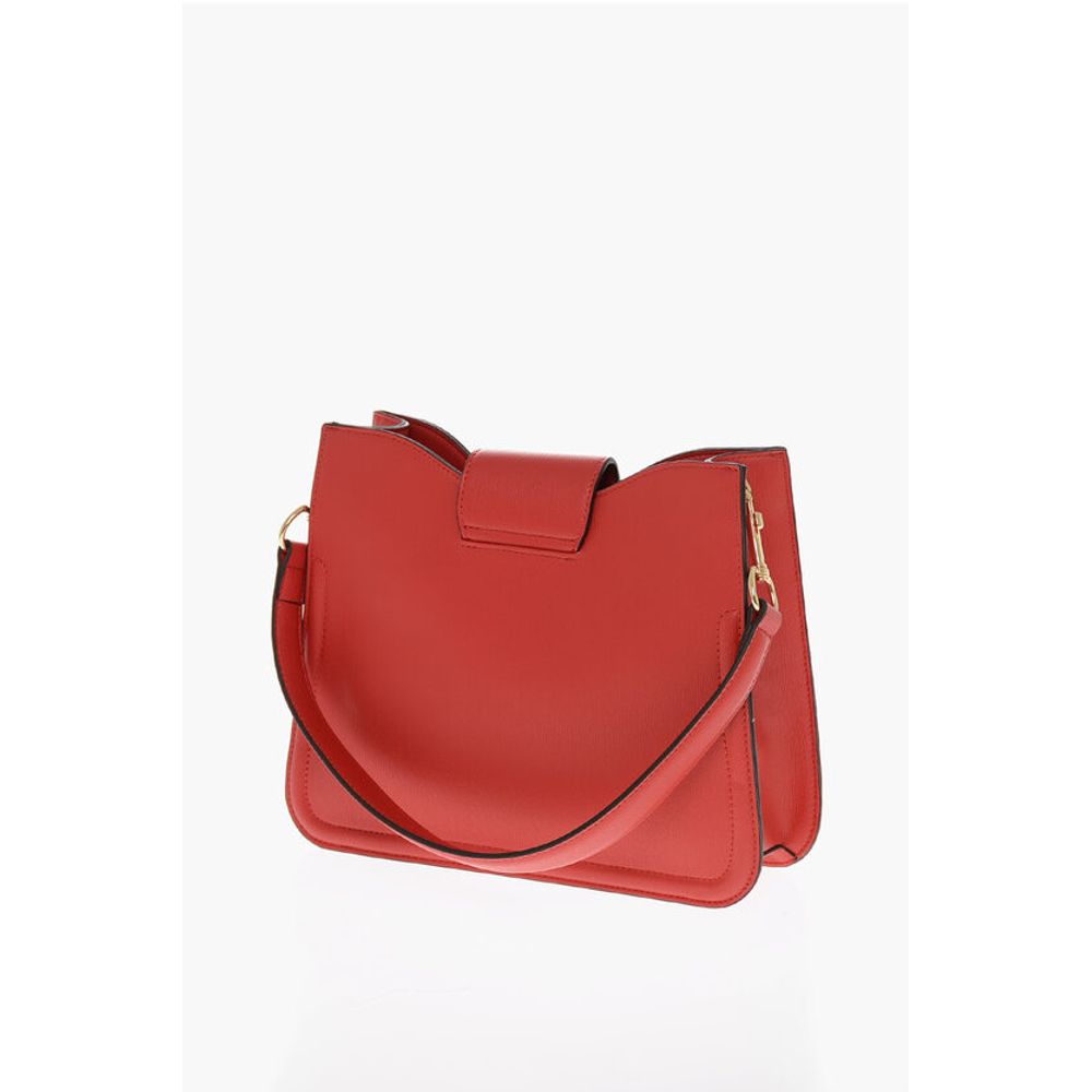 LOVE Faux Leather Shoulder Bag with Golden Hearts