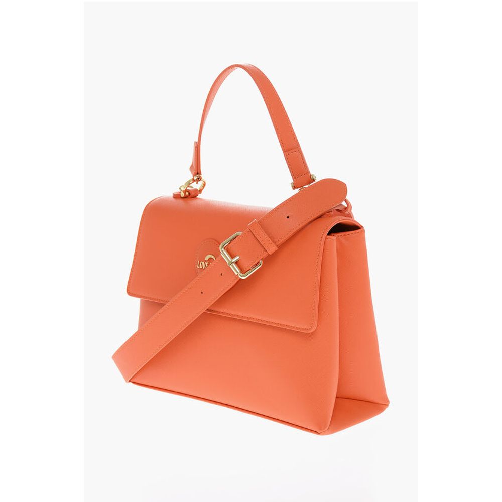 LOVE Saffiano Faux Leather Hande Bag with Removable Shoulder