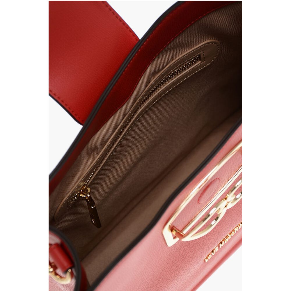 LOVE Faux Leather Shoulder Bag with Golden Hearts