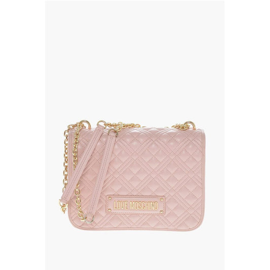 LOVE Faux Leather Quilted Shoulder Bag with LM on the back
