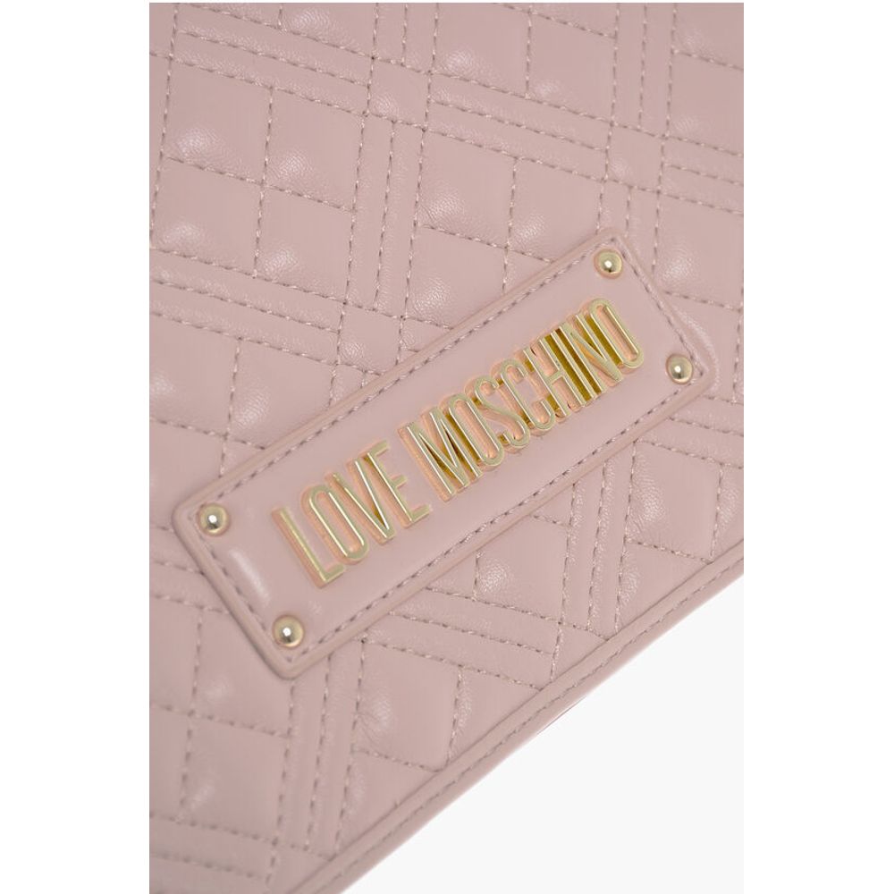 LOVE Faux Leather Quilted Shoulder Bag with LM on the back