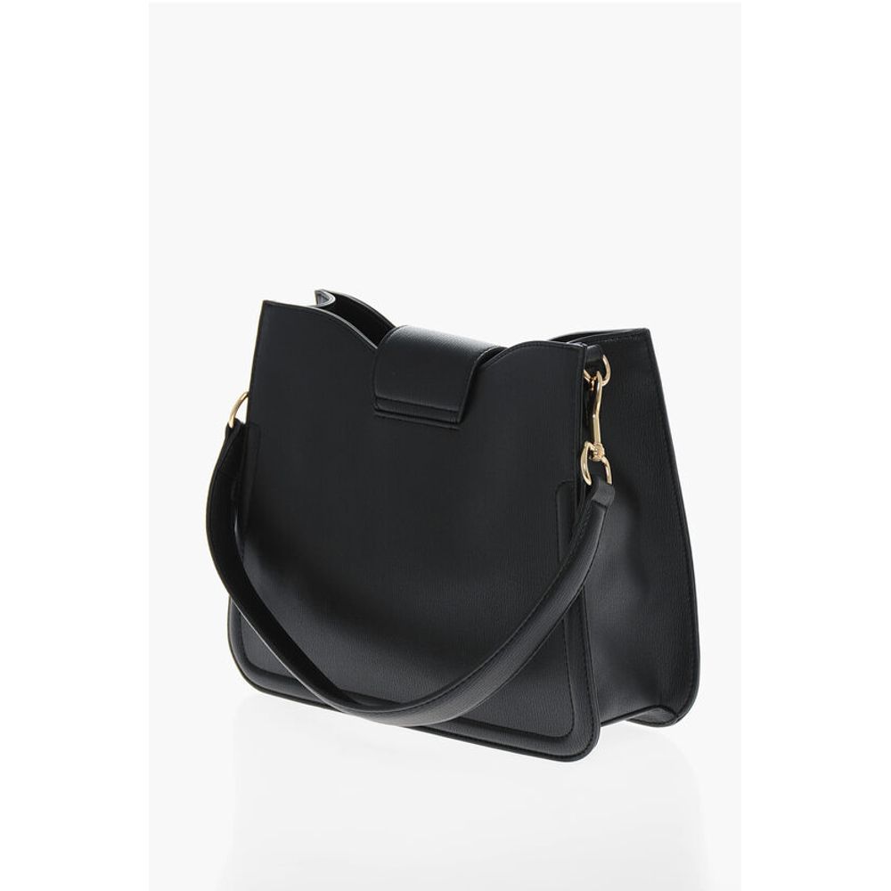 LOVE Faux Leather Shoulder Bag with Golden Hearts