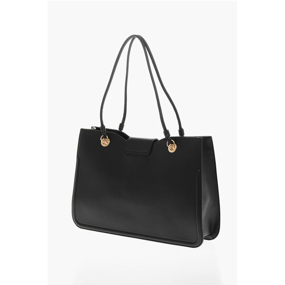 LOVE MOSCHINO Faux Leather Tote Bag with Golden Closure