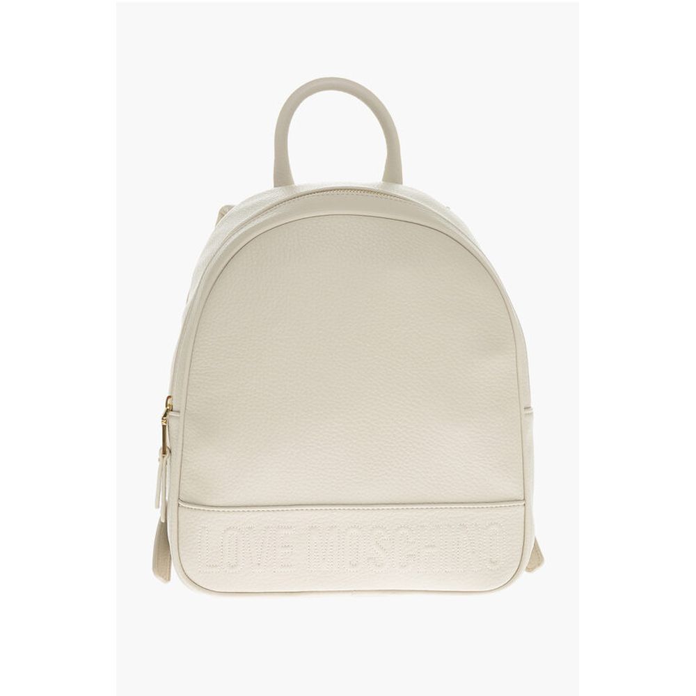 LOVE Textured Faux Leather Backpack with Embossed Logo