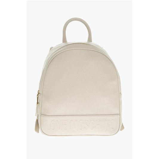 LOVE Textured Faux Leather Backpack with Embossed Logo
