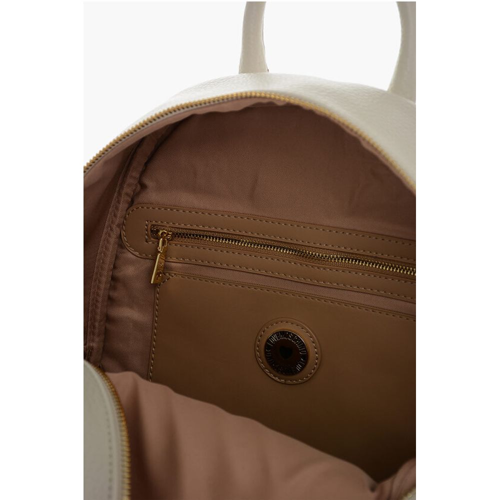 LOVE Textured Faux Leather Backpack with Embossed Logo