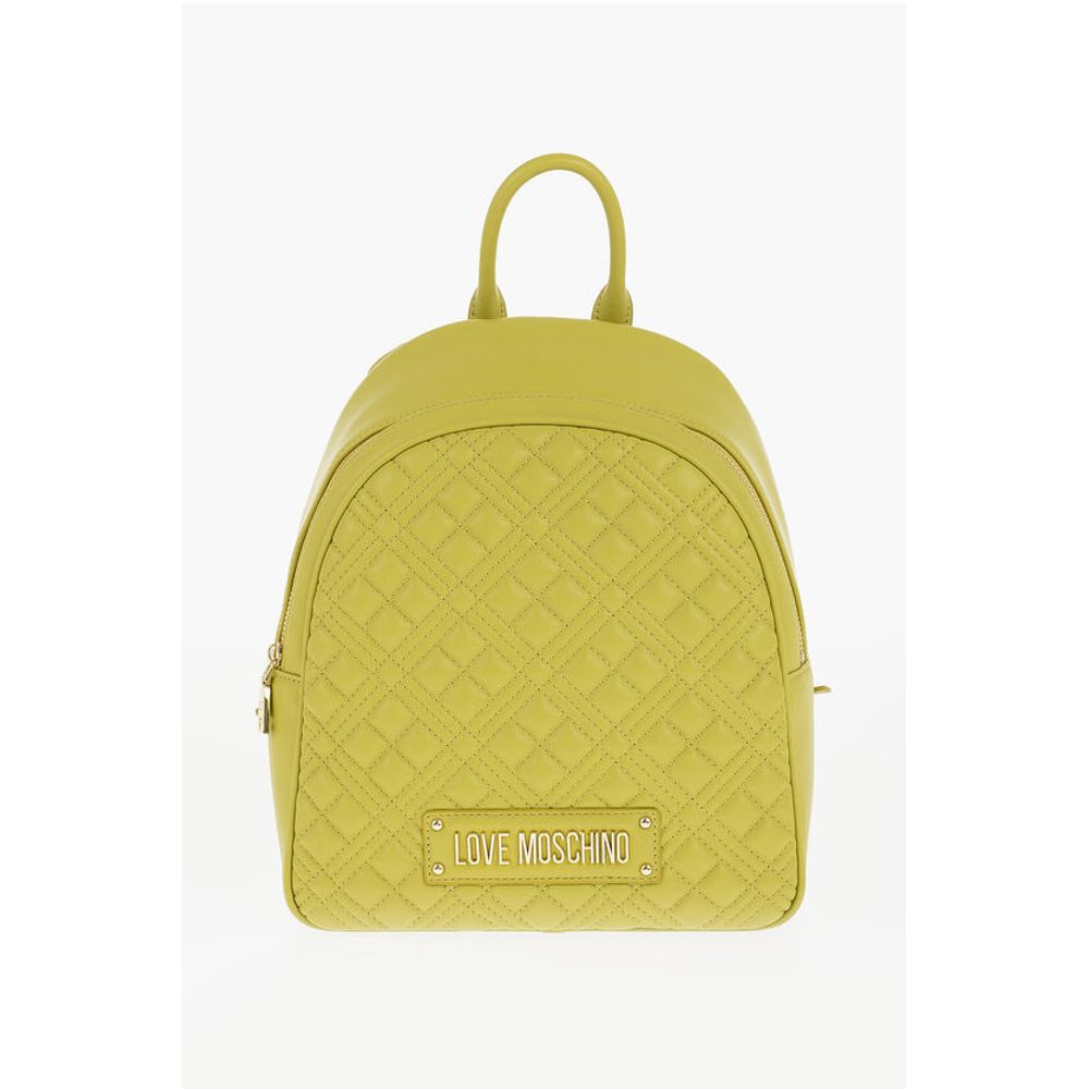 LOVE Quilted Faux Leather Backpack with Golden Logo