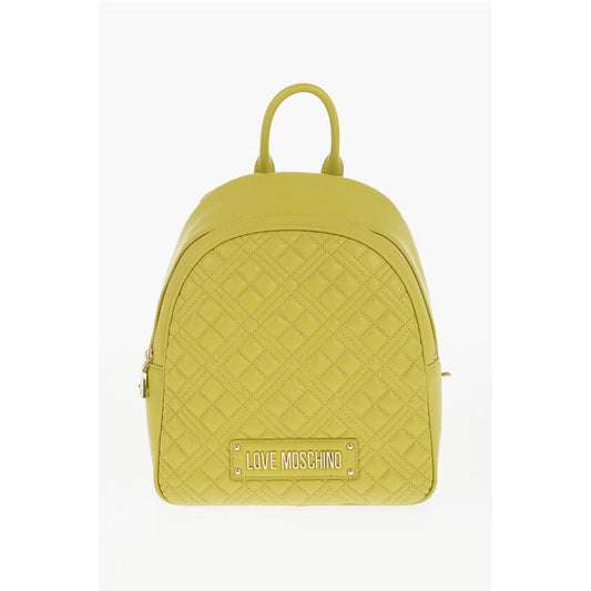 LOVE Quilted Faux Leather Backpack with Golden Logo