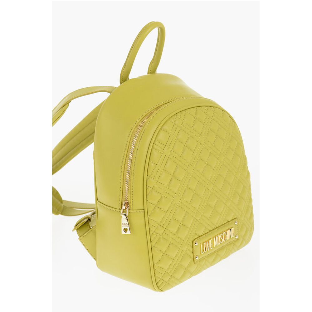 LOVE Quilted Faux Leather Backpack with Golden Logo