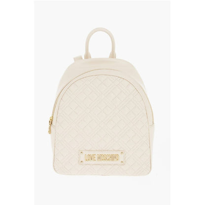 LOVE Quilted Faux Leather Backpack with Golden Logo