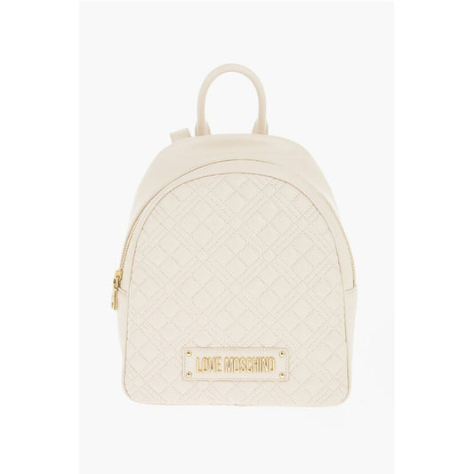 LOVE Quilted Faux Leather Backpack with Golden Logo