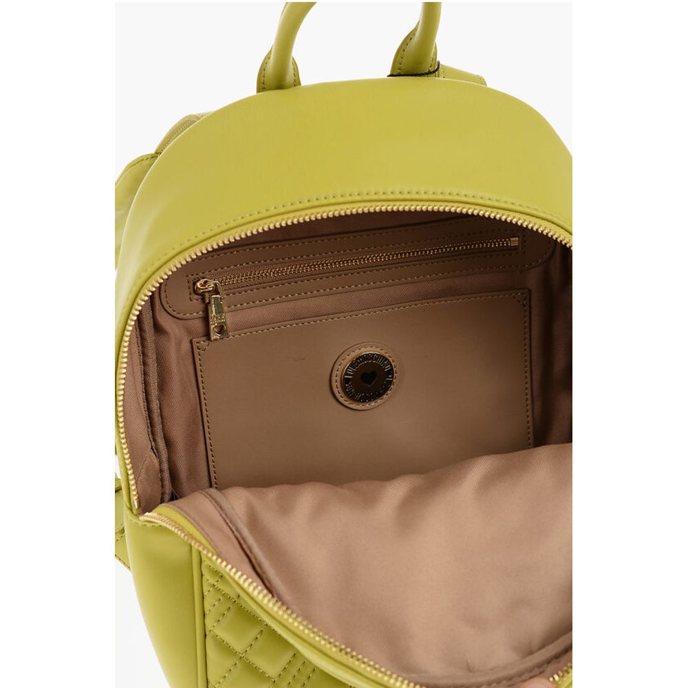 LOVE Quilted Faux Leather Backpack with Golden Logo