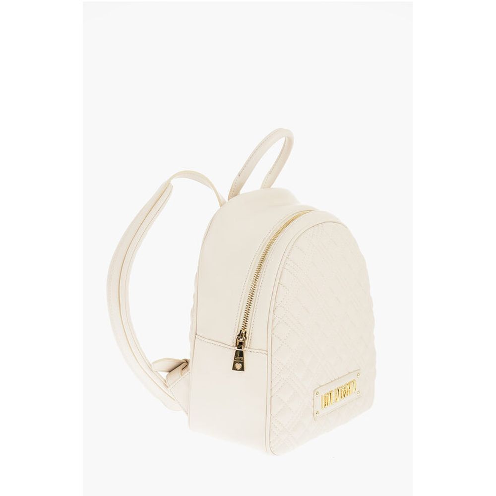 LOVE Quilted Faux Leather Backpack with Golden Logo