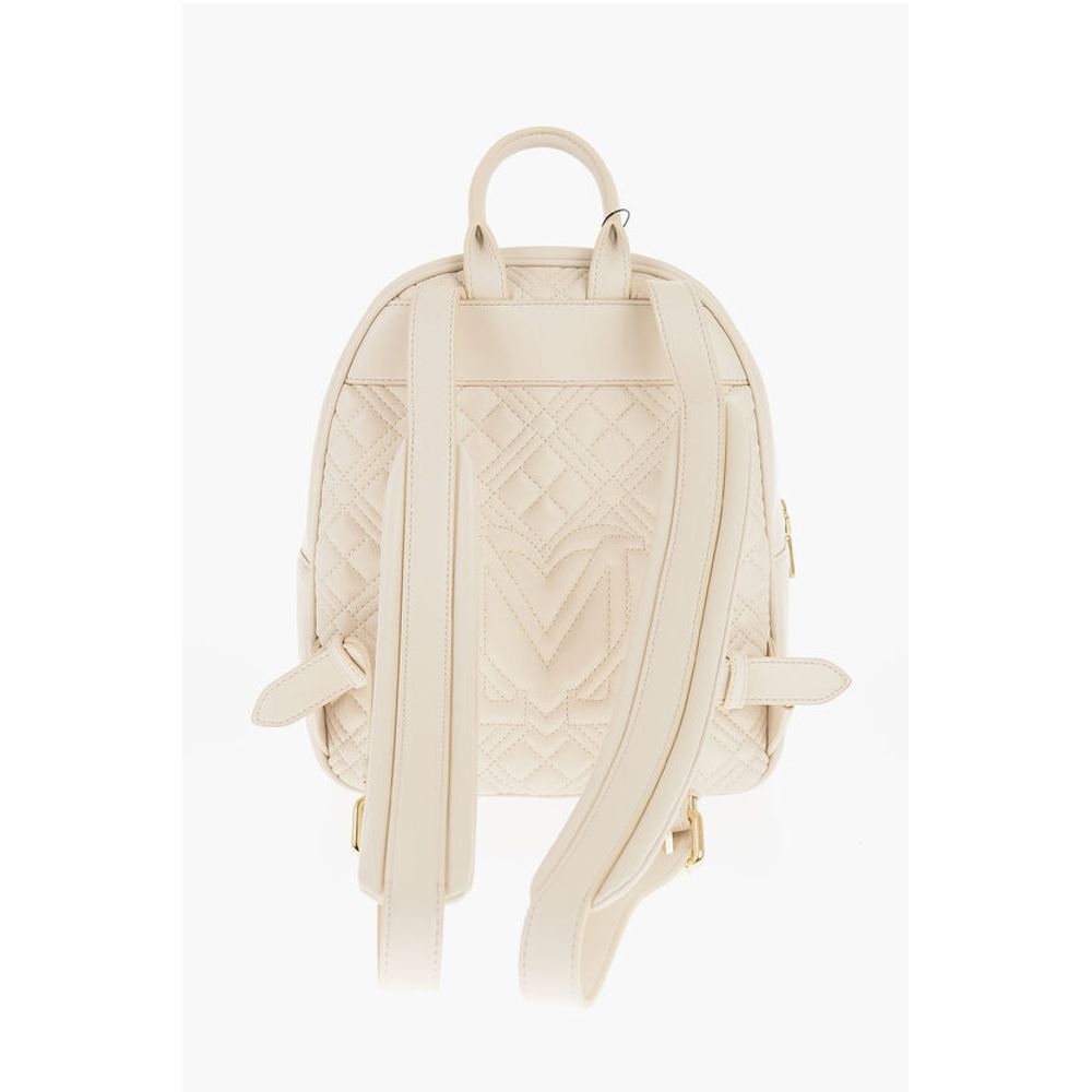 LOVE Quilted Faux Leather Backpack with Golden Logo