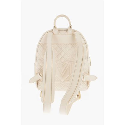 LOVE Quilted Faux Leather Backpack with Golden Logo