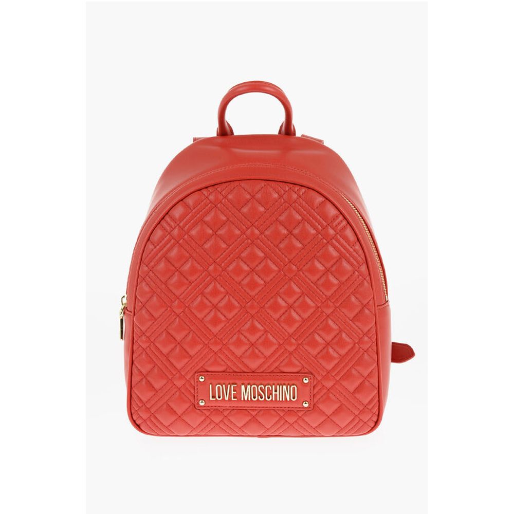 LOVE Quilted Faux Leather Backpack with Golden Logo