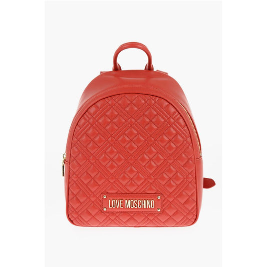 LOVE Quilted Faux Leather Backpack with Golden Logo