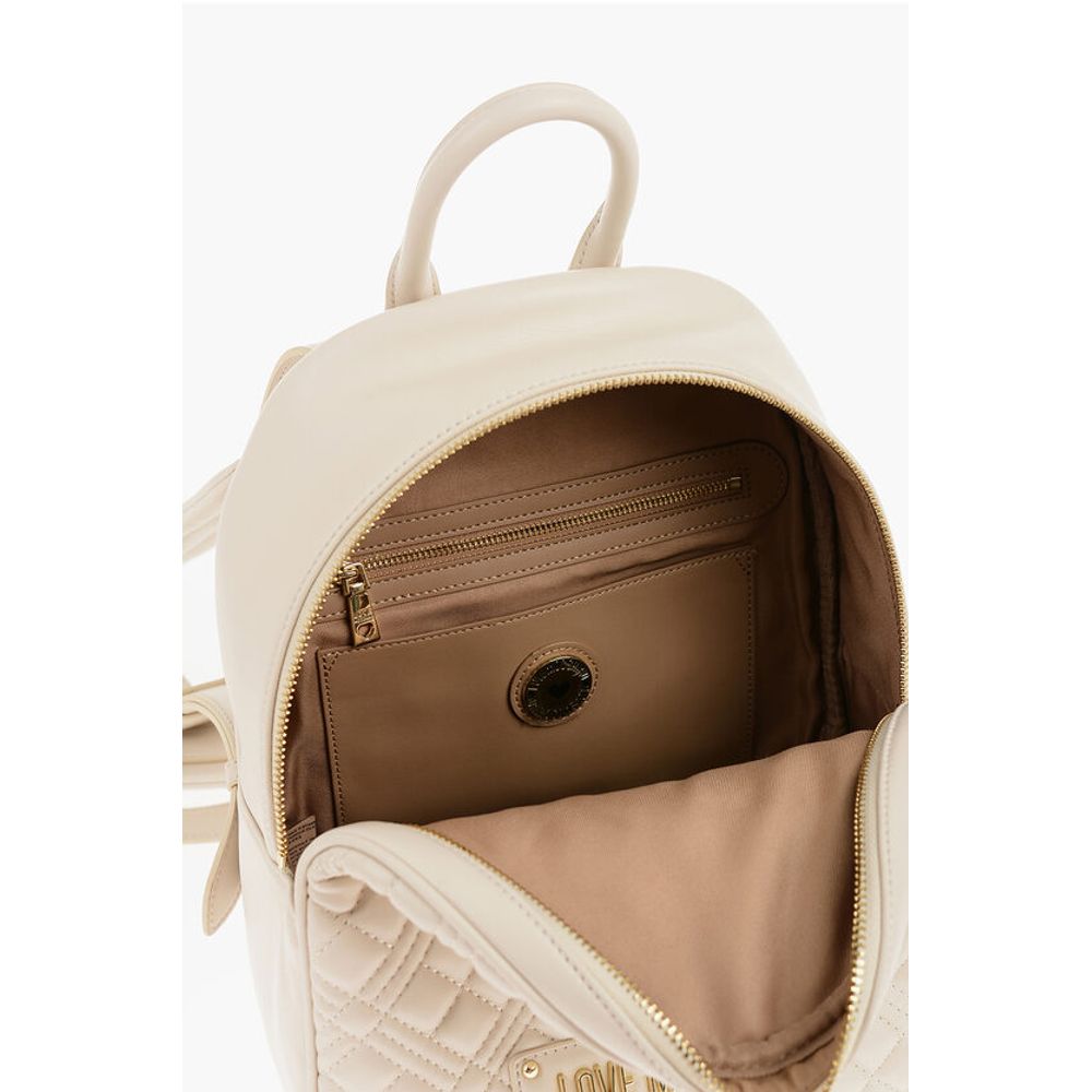 LOVE Quilted Faux Leather Backpack with Golden Logo