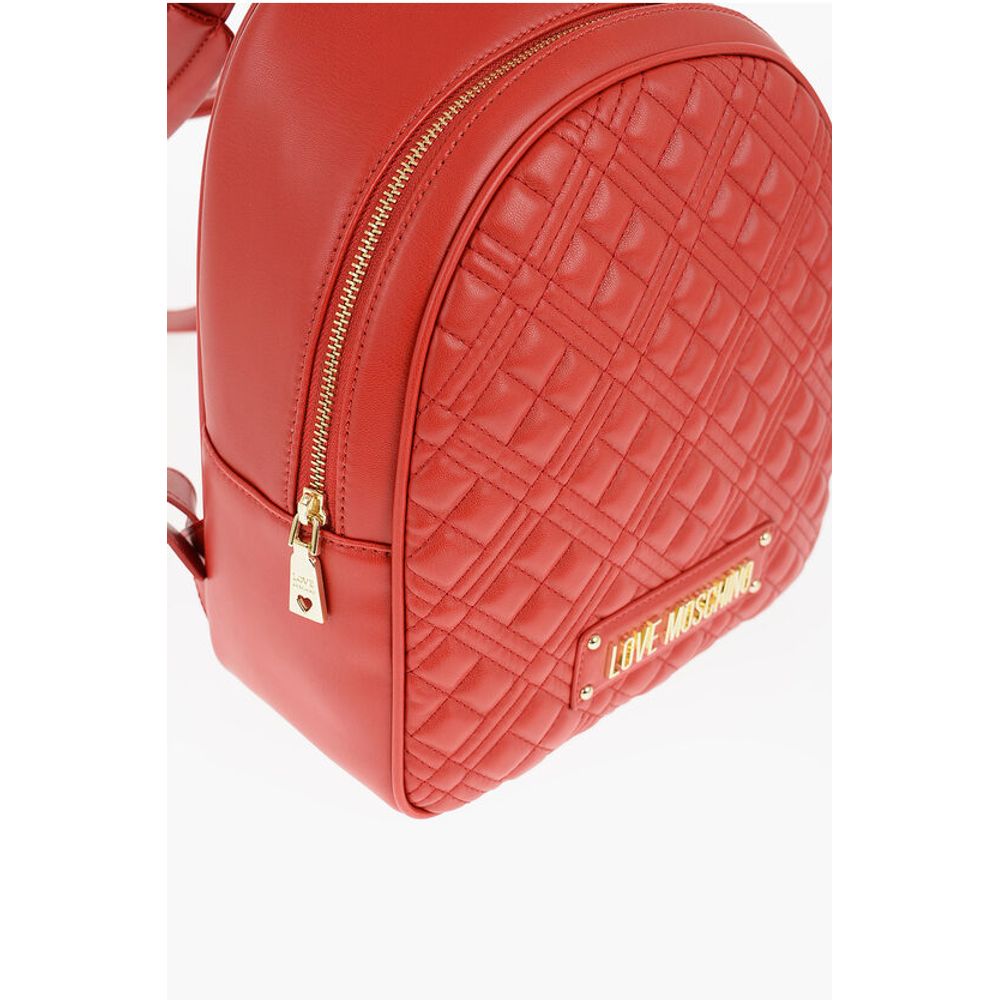LOVE Quilted Faux Leather Backpack with Golden Logo