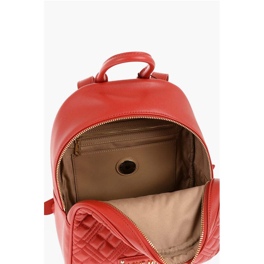LOVE Quilted Faux Leather Backpack with Golden Logo