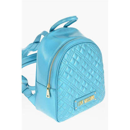 LOVE Quilted Laminated Faux Leather Backpack