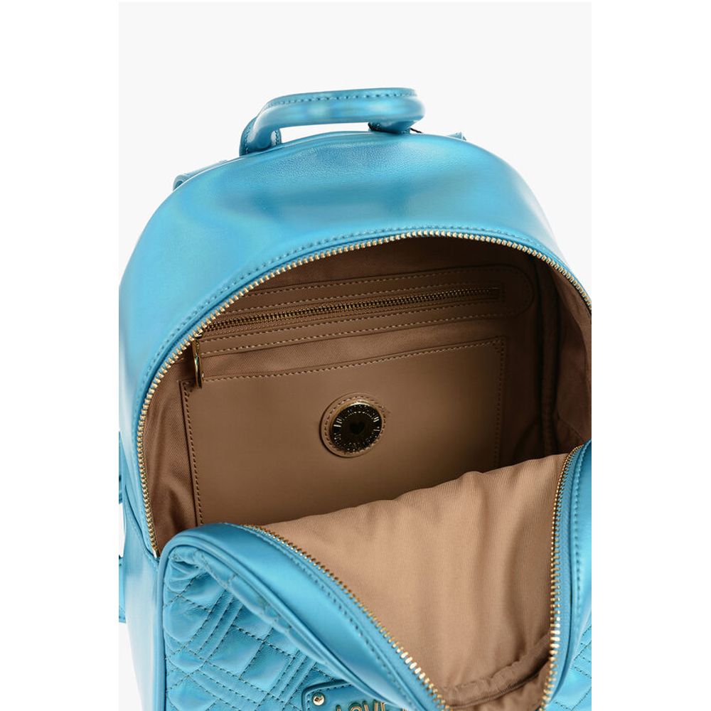 LOVE Quilted Laminated Faux Leather Backpack