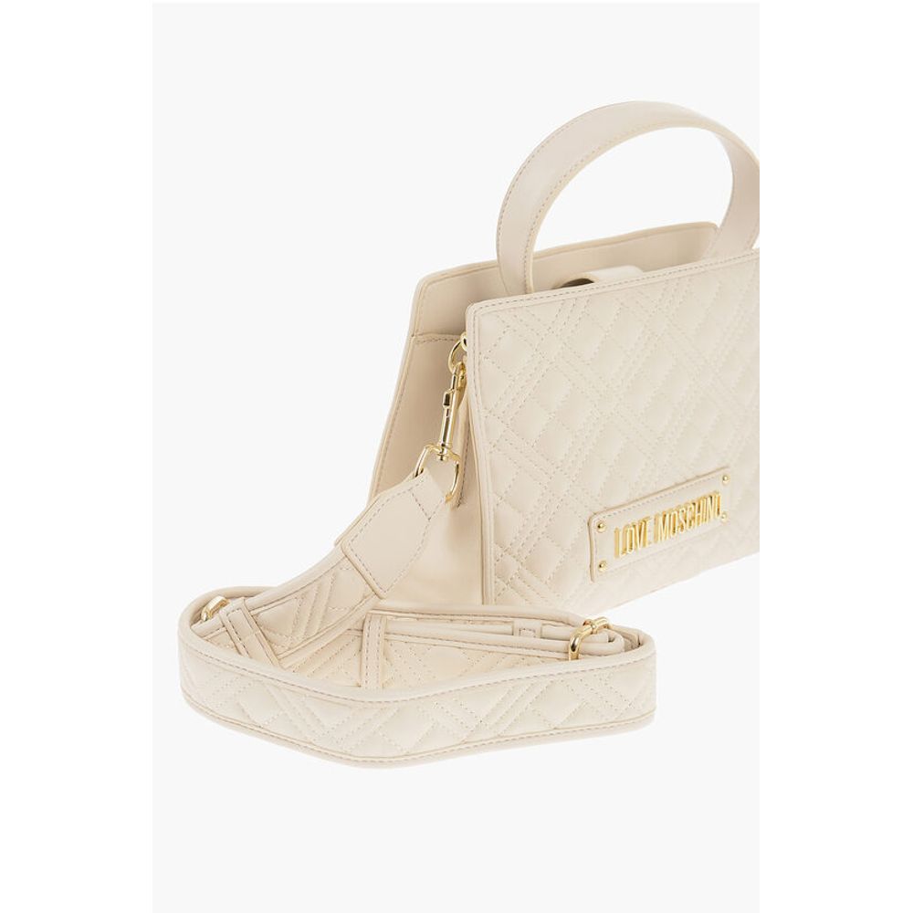 LOVE Quilted Faux Leather Bag with Removable Shoulder Strap