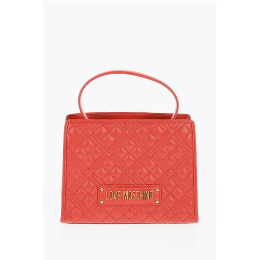 LOVE Quilted Faux Leather Bag with Removable Shoulder Strap