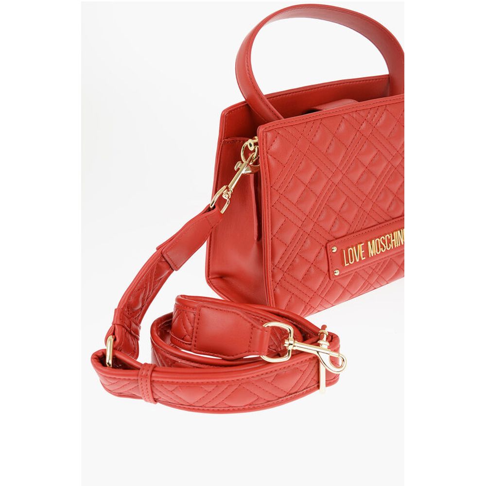 LOVE Quilted Faux Leather Bag with Removable Shoulder Strap