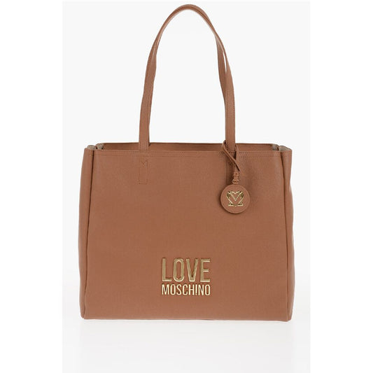 LOVE Faux Leather Shoulder Bag with Golden Logo