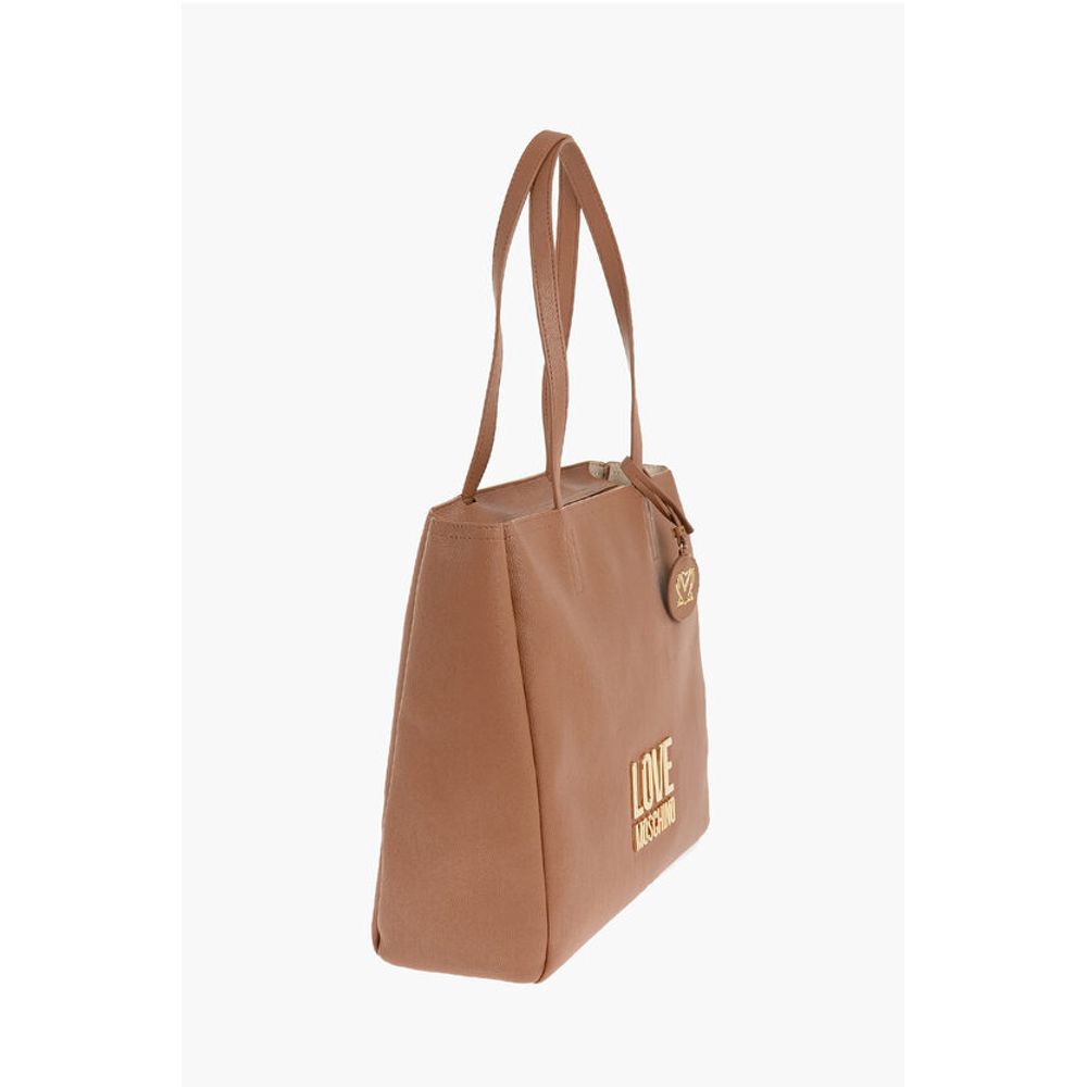 LOVE Faux Leather Shoulder Bag with Golden Logo