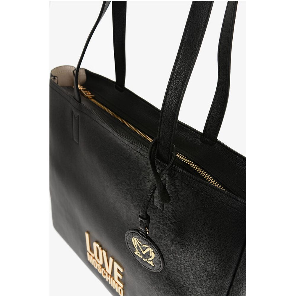 LOVE Faux Leather Shoulder Bag with Golden Logo