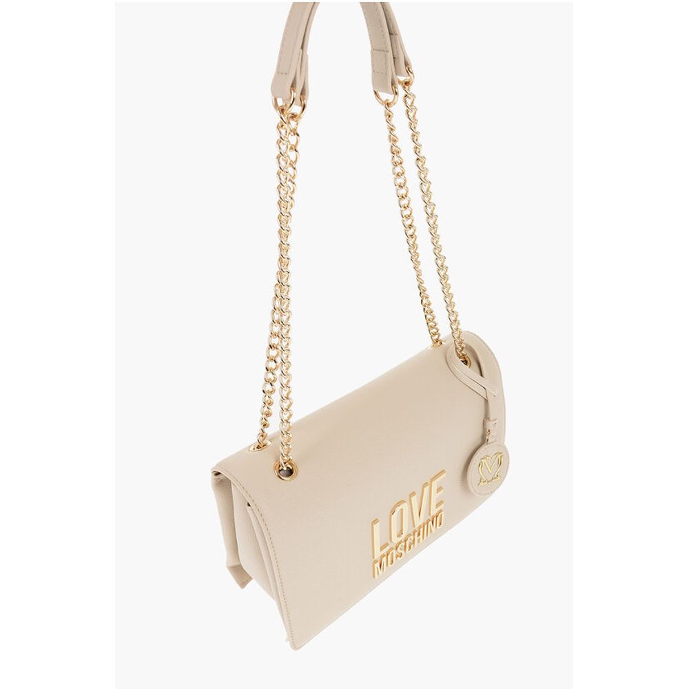 LOVE Faux Leather Shoulder Bag with Golden Details