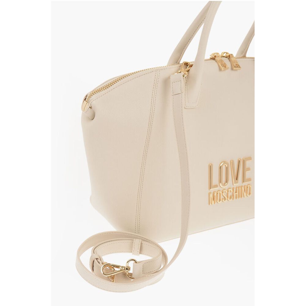 LOVE Faux Leather Tote Bag with Golden Logo