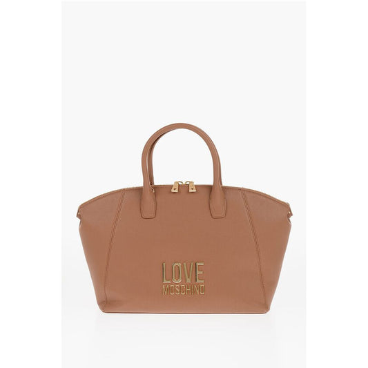 LOVE Faux Leather Tote Bag with Golden Logo