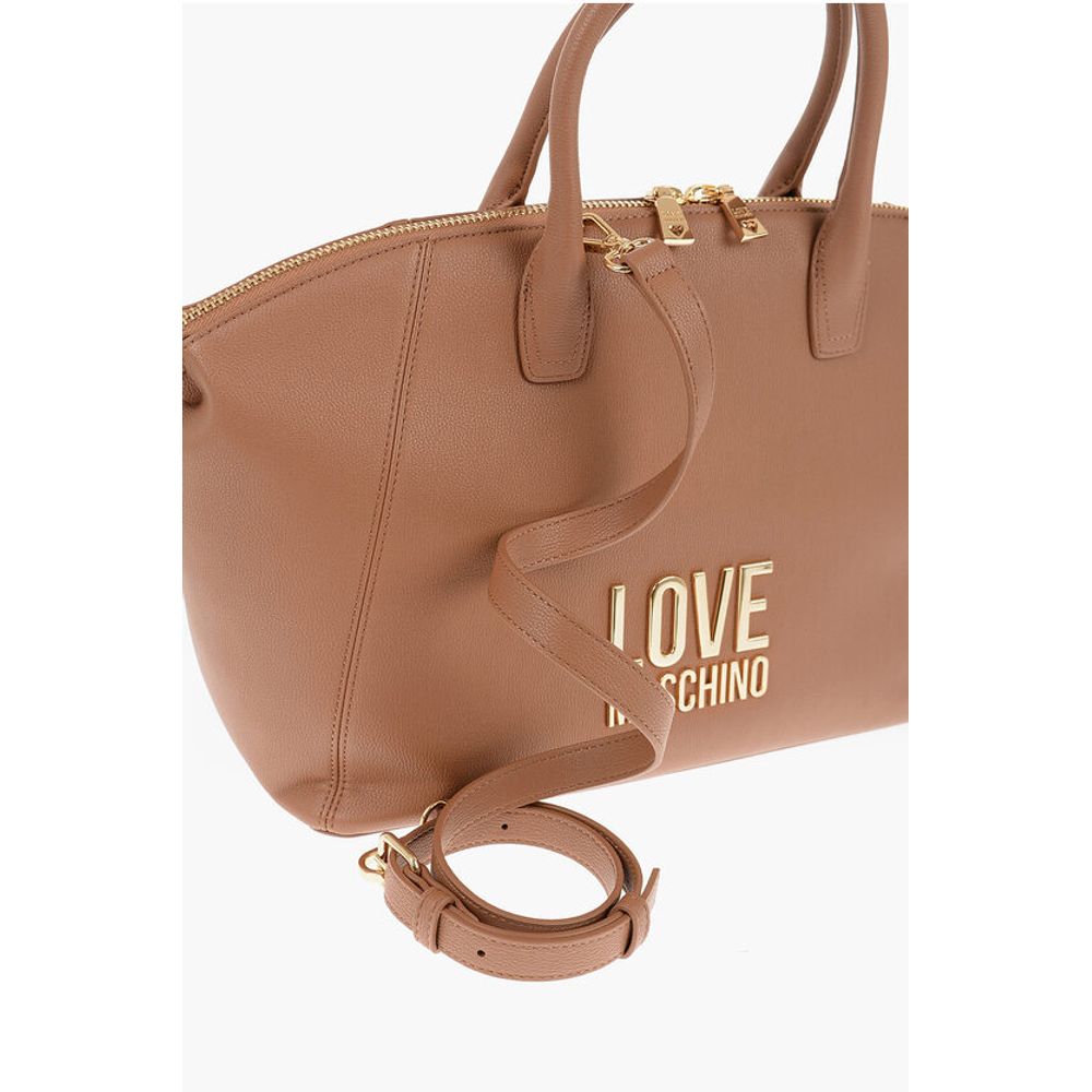 LOVE Faux Leather Tote Bag with Golden Logo