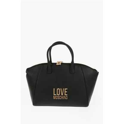 LOVE Faux Leather Tote Bag with Golden Logo
