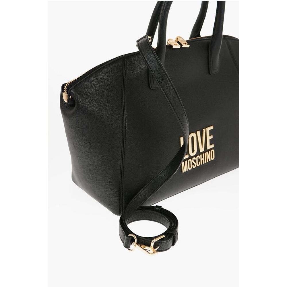 LOVE Faux Leather Tote Bag with Golden Logo