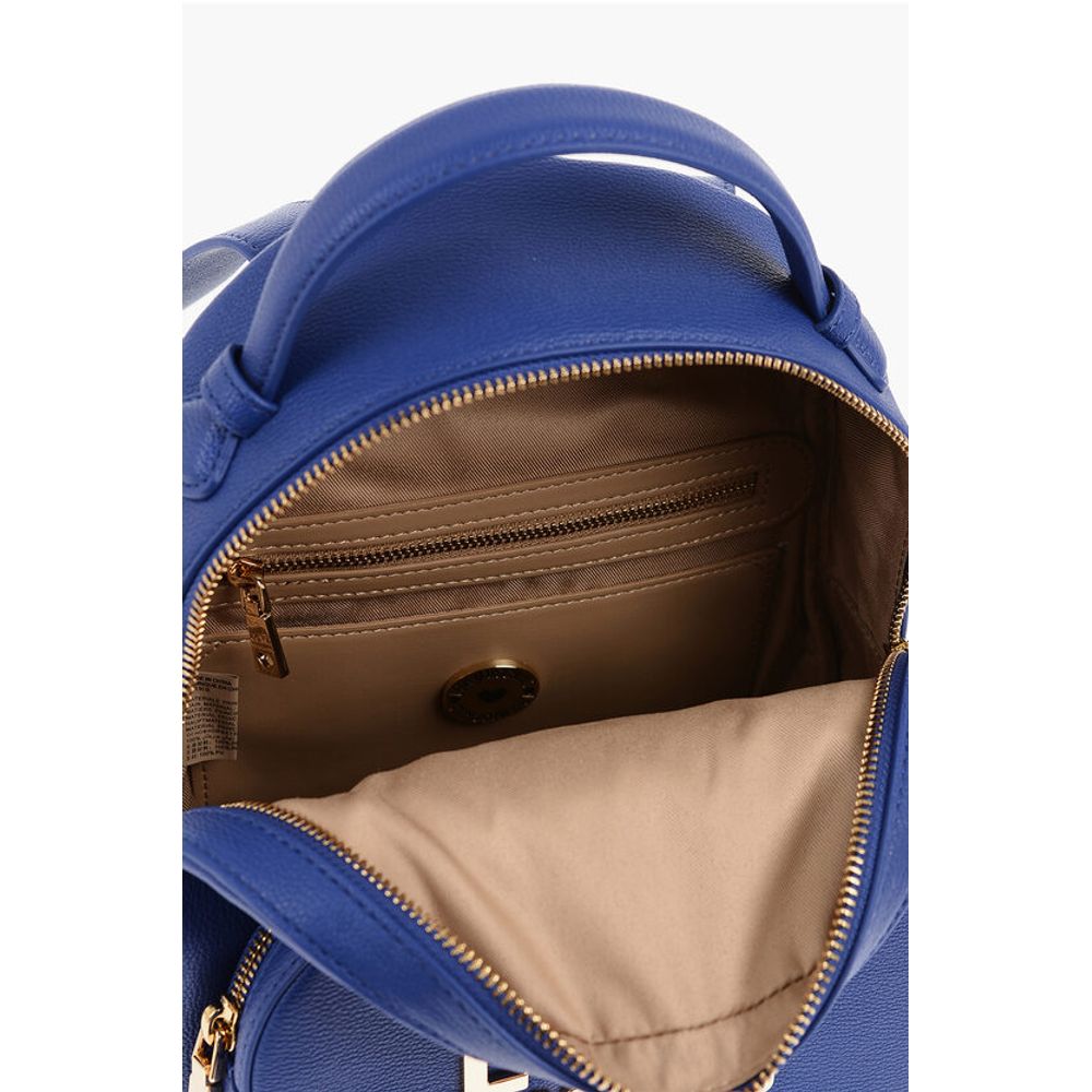 LOVE Solid Color Faux Leather Backpack with Golden Logo