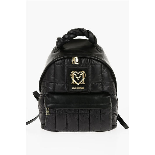 LOVE Quilted Nylon Backpack with Faux Leather Trims