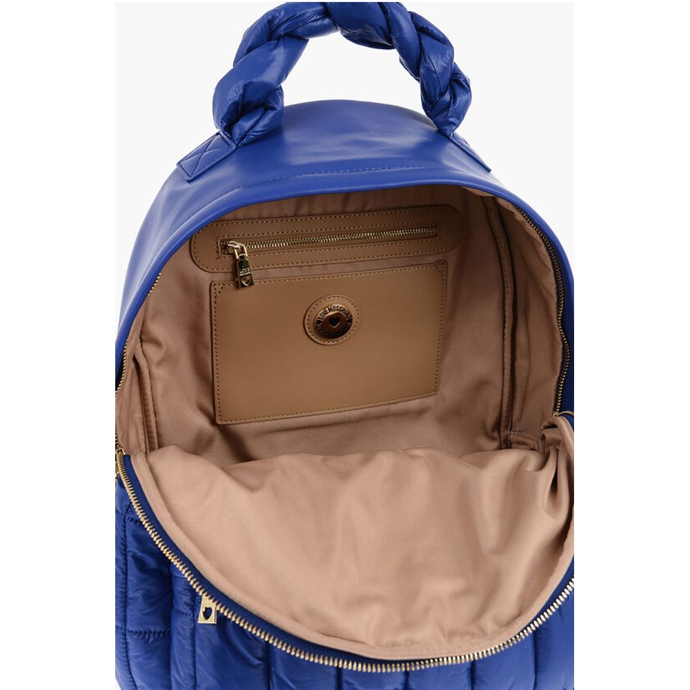 LOVE Quilted Nylon Backpack with Faux Leather Trims
