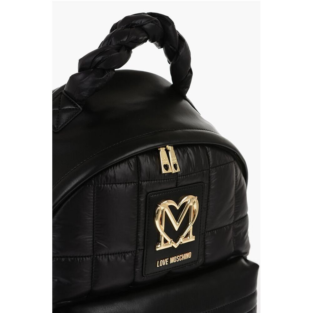 LOVE Quilted Nylon Backpack with Faux Leather Trims