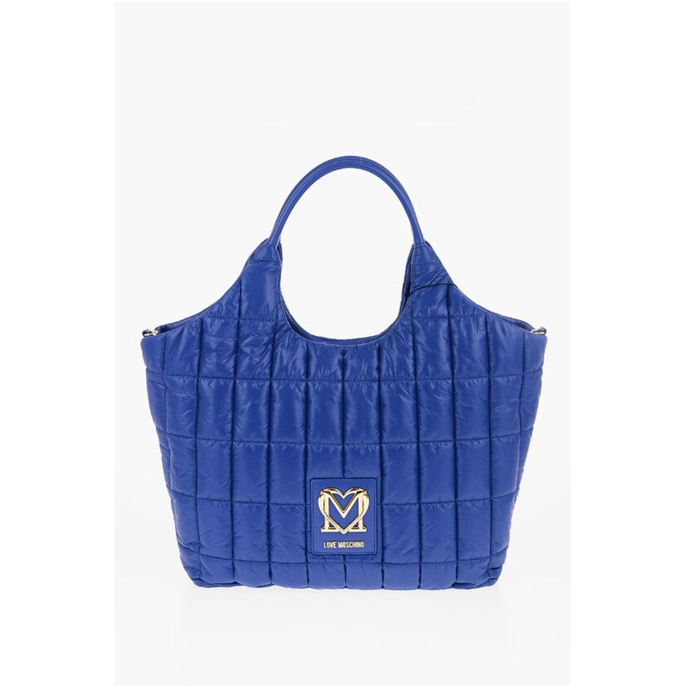 LOVE Quilted Nylon Tote Bag with Faux Leather Trims