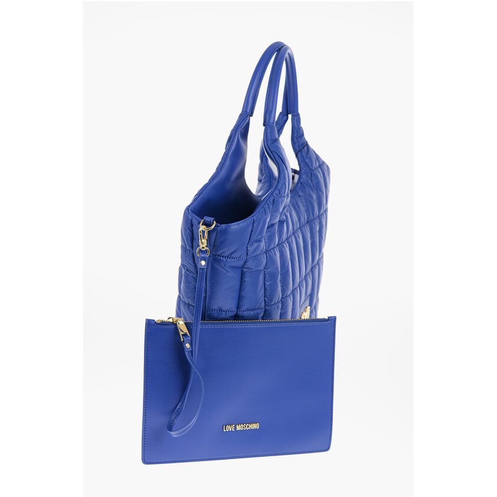 LOVE Quilted Nylon Tote Bag with Faux Leather Trims