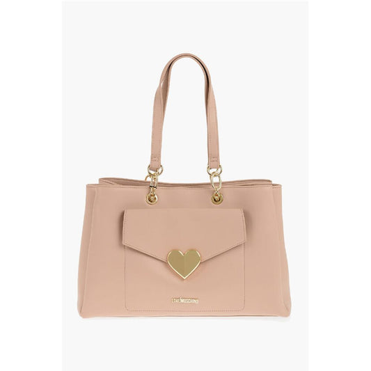 LOVE Faux Leather Tote Bag with Golden Logo