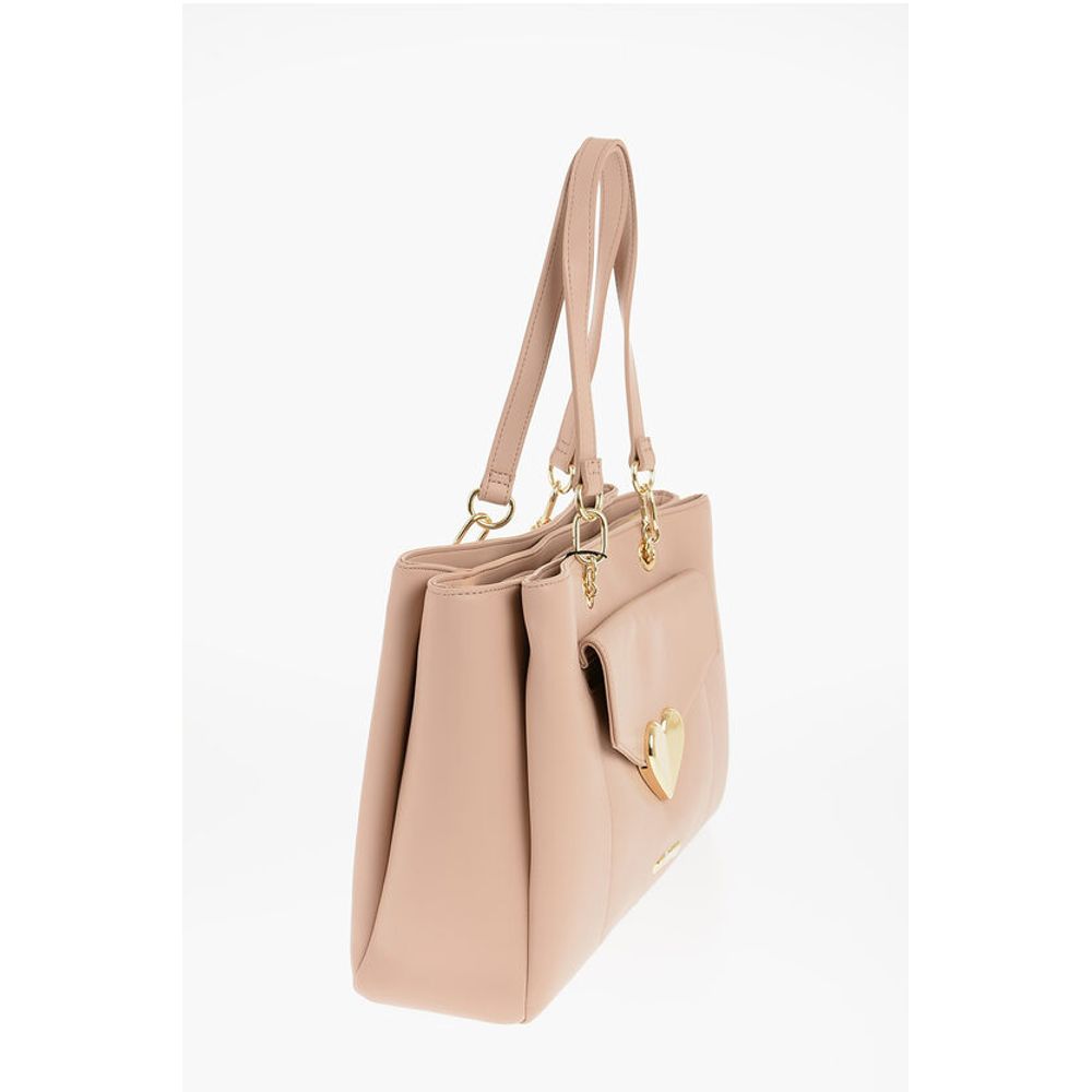 LOVE Faux Leather Tote Bag with Golden Logo