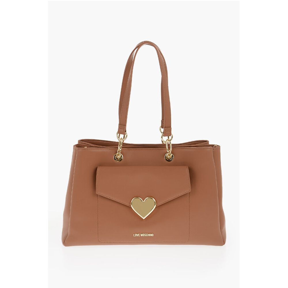LOVE Faux Leather Tote Bag with Golden Logo